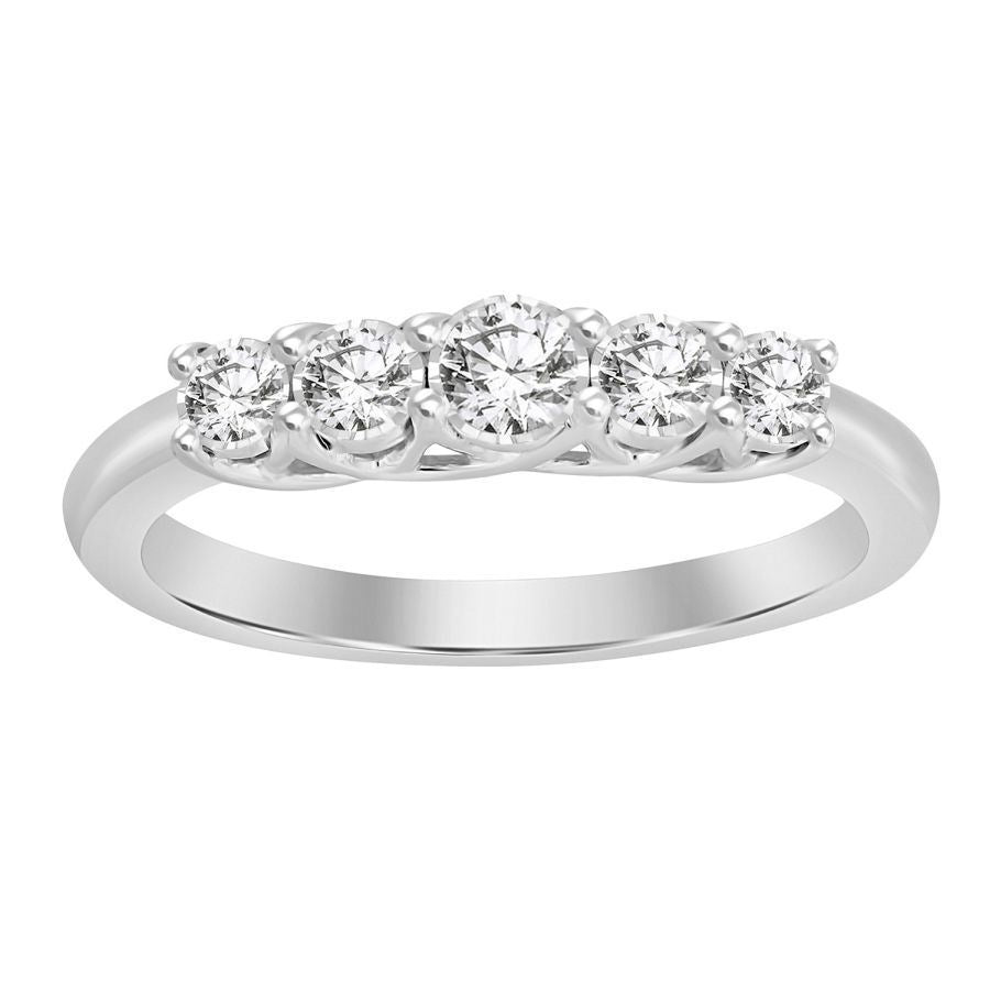 LADIES RING 1/4 CT ROUND DIAMOND 10K WHITE GOLD