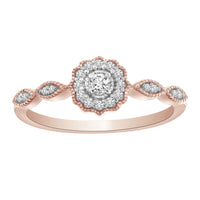Thumbnail for LADIES RING 1/6 CT ROUND DIAMOND 10K ROSE GOLD