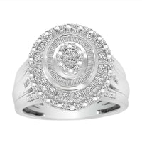 Thumbnail for LADIES RING 1/2 CT ROUND/BAGUETTE DIAMOND 10K WHITE GOLD