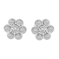 Thumbnail for LADIES EARRINGS 1/4 CT ROUND DIAMOND 10K WHITE GOLD