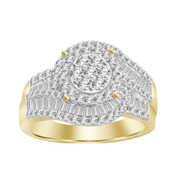 Thumbnail for LADIES RING 1 CT ROUND/BAGUETTE DIAMOND 10K YELLOW GOLD