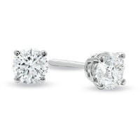 Thumbnail for SOLITAIRE EARRINGS 1/3 CT ROUND DIAMOND 14K WHITE GOLD