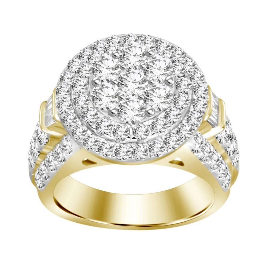 LADIES RING 5 CT ROUND DIAMOND 10K YELLOW GOLD