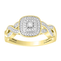 Thumbnail for LADIES ENGAGEMENT RING 1/6 CT ROUND DIAMOND 10K YELLOW GOLD