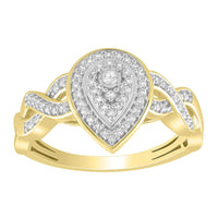 Thumbnail for LADIES ENGAGEMENT RING 1/6 CT ROUND DIAMOND 10K YELLOW GOLD