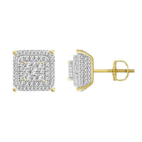Thumbnail for MEN'S EARRING 1 CT ROUND DIAMOND 10K YELLOW GOLD