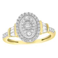 Thumbnail for LADIES DIAMOND RING 1/2 CT ROUND/BAGUETTE DIAMOND 10K YELlOW GOLD