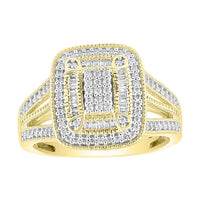 Thumbnail for LADIES DIAMOND RING 1/3 CT ROUND/BAGUETTE DIAMOND 10K YELLOW GOLD