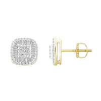 Thumbnail for LADIES EARRING 1/2 CT ROUND/BAGUETTE DIAMOND 10K YELLOW GOLD