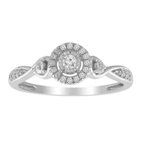 Thumbnail for LADIES RING 1/6 CT ROUND DIAMOND 10K WHITE GOLD
