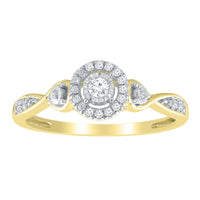 Thumbnail for LADIES RING 1/6 CT ROUND DIAMOND 10K YELLOW GOLD