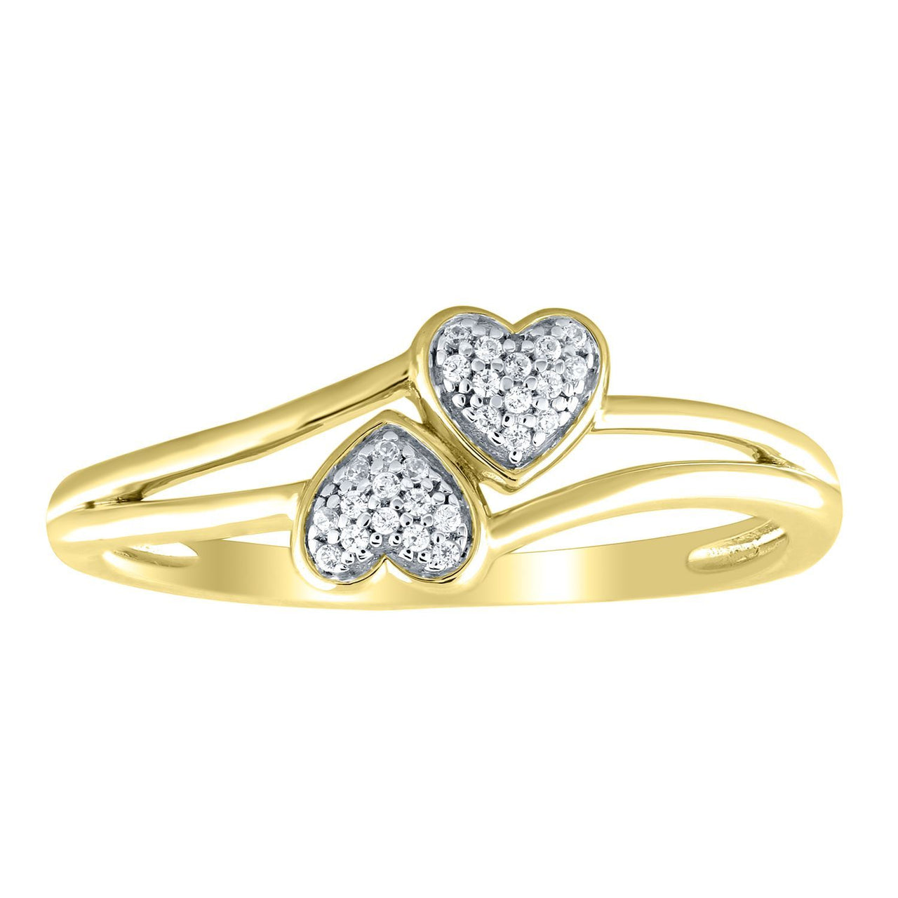 LADIES RING 1/20 CT ROUND DIAMOND 10K YELLOW GOLD
