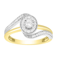 Thumbnail for LADIES RING 1/5 CT ROUND DIAMOND 10K WHITE/YELLOW GOLD