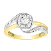 Thumbnail for LADIES RING 1/5 CT ROUND DIAMOND 10K WHITE/YELLOW GOLD