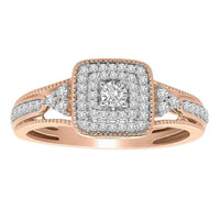Thumbnail for LADIES RING 1/4 CT ROUND DIAMOND 10K ROSE GOLD