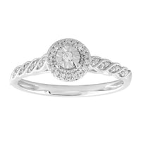 Thumbnail for LADIES RING 1/10 CT ROUND DIAMOND 10K WHITE GOLD