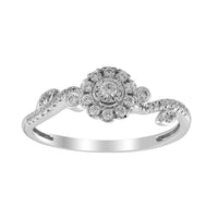 Thumbnail for LADIES RING 1/4 CT ROUND DIAMOND 10K WHITE GOLD