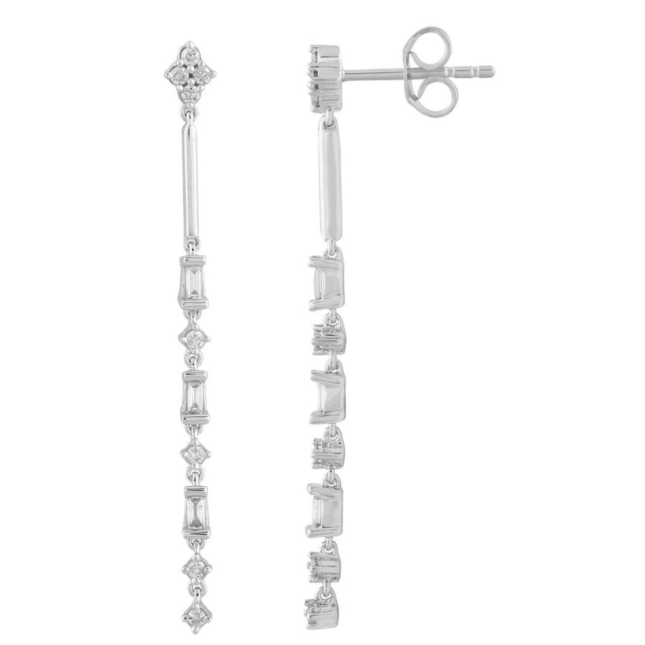 LADIES EARRING 1/4 CT ROUND DIAMOND 10K WHITE GOLD
