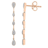 Thumbnail for LADIES EARRING 1/6 CT ROUND DIAMOND 10K ROSE GOLD