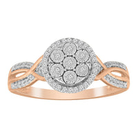 Thumbnail for LADIES RING 1/6 CT ROUND DIAMOND 10K ROSE GOLD