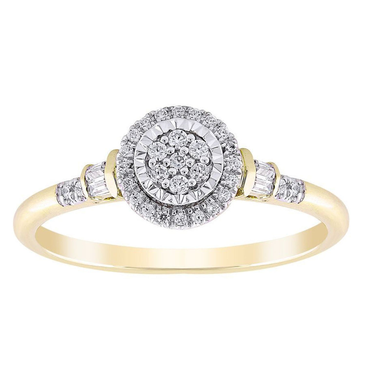 LADIES RING 1/5 CT ROUND DIAMOND 10K YELLOW GOLD