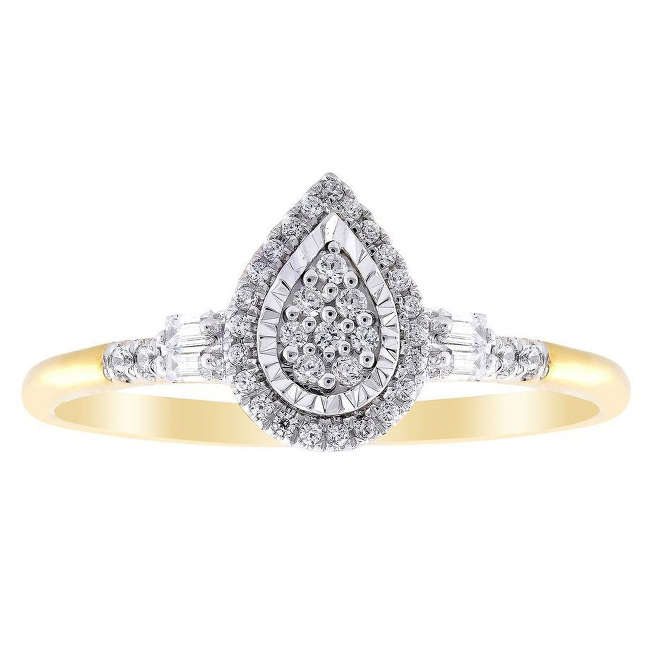 LADIES RING 1/5 CT ROUND DIAMOND 10K YELLOW GOLD