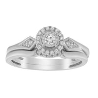 Thumbnail for LADIES BRIDAL RING SET 1/5 CT ROUND DIAMOND 10K WHITE GOLD