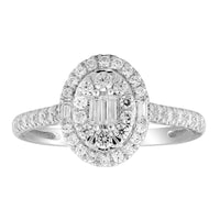 Thumbnail for LADIES RING 1/2 CT ROUND/BAGUETTE DIAMOND 14K WHITE GOLD