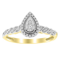 Thumbnail for LADIES RING 1/10 CT ROUND DIAMOND 10K YELLOW GOLD