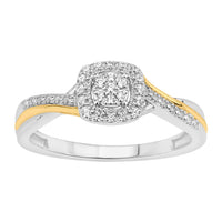 Thumbnail for LADIES RING 1/10 CT ROUND DIAMOND 10K WHITE/YELLOW GOLD