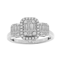 Thumbnail for LADIES RING 5/8 CT ROUND/BAGUETTE DIAMOND 14K WHITE GOLD