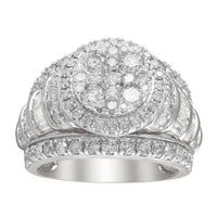 Thumbnail for LADIES RING 3 CT ROUND/BAGUETTE DIAMOND 10K WHITE GOLD