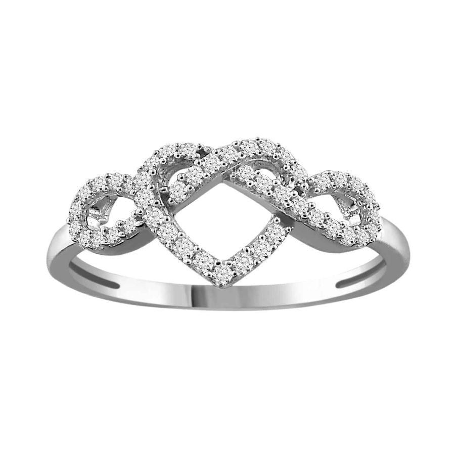 LADIES RING 1/6 CT ROUND  DIAMOND 10K WHITE GOLD