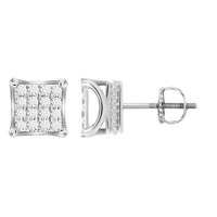 Thumbnail for MEN'S EARRINGS 1/2 CT ROUND DIAMOND 10K WHITE GOLD