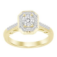 Thumbnail for LADIES RING 1/4 CT ROUND/BAGUETTE DIAMOND 10K YELLOW GOLD