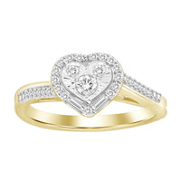 Thumbnail for LADIES RING 1/4 CT ROUND/BAGUETTE DIAMOND 10K YELLOW GOLD
