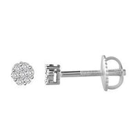 Thumbnail for LADIES EARRINGS 1/10 CT ROUND DIAMOND 10K WHITE GOLD