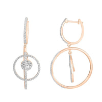 Thumbnail for LADIES EARRINGS 1 CT ROUND DIAMOND 10K ROSE GOLD