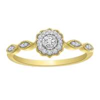 Thumbnail for LADIES RING 1/6 CT ROUND DIAMOND 10K YELLOW GOLD