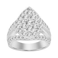 Thumbnail for LADIES RING 5 CT ROUND/BAGUETTE DIAMOND 10K WHITE GOLD