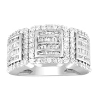 Thumbnail for LADIES RING 2 CT ROUND/BAGUETTE DIAMOND 10K WHITE GOLD
