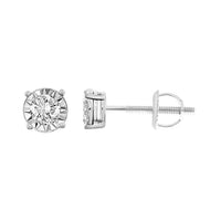 Thumbnail for LADIES EARRING 1/3 CT ROUND DIAMOND SILVER