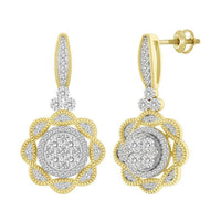 Thumbnail for LADIES EARRING 1/3 CT ROUND DIAMOND 10K YELLOW GOLD