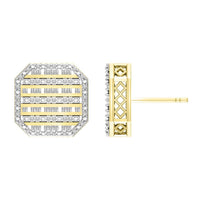 Thumbnail for LADIES EARRING 1/2 CT ROUND/BAGUETTE DIAMOND 10K YELLOW GOLD