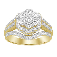 Thumbnail for LADIES RING 3 CT ROUND/BAGUETTE DIAMOND 10K YELLOW GOLD