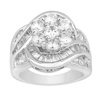 Thumbnail for LADIES RING 3 CT ROUND/BAGUETTE DIAMOND 14K WHITE GOLD