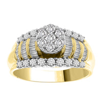 Thumbnail for LADIES RING 1 CT ROUND/BAGUETTE DIAMOND 14K YELLOW GOLD