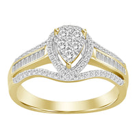 Thumbnail for LADIES RING 1/2 CT ROUND/BAGUETTE DIAMOND 10K YELLOW GOLD