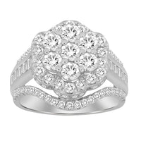 Thumbnail for LADIES RING 2 CT ROUND/BAGUETTE DIAMOND 10K WHITE GOLD