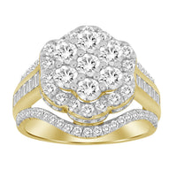 Thumbnail for LADIES RING 2 CT ROUND/BAGUETTE DIAMOND 10K YELLOW GOLD